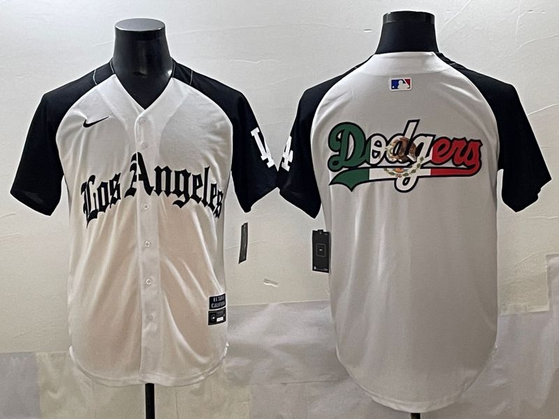 Men 2025 Los Angeles Dodgers Blank White black Five generations Joint Name Nike MLB Jersey style 5261->los angeles dodgers->MLB Jersey